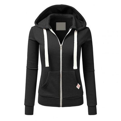 Cecile | Damen Kapuzenpullover Reißverschluss Kordelzug