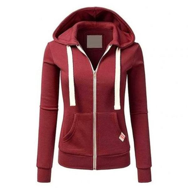 Cecile | Damen Kapuzenpullover Reißverschluss Kordelzug