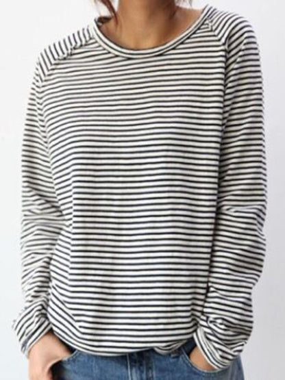 Renske | Gestreiftes Longsleeve Shirt mit Rundhals für Damen