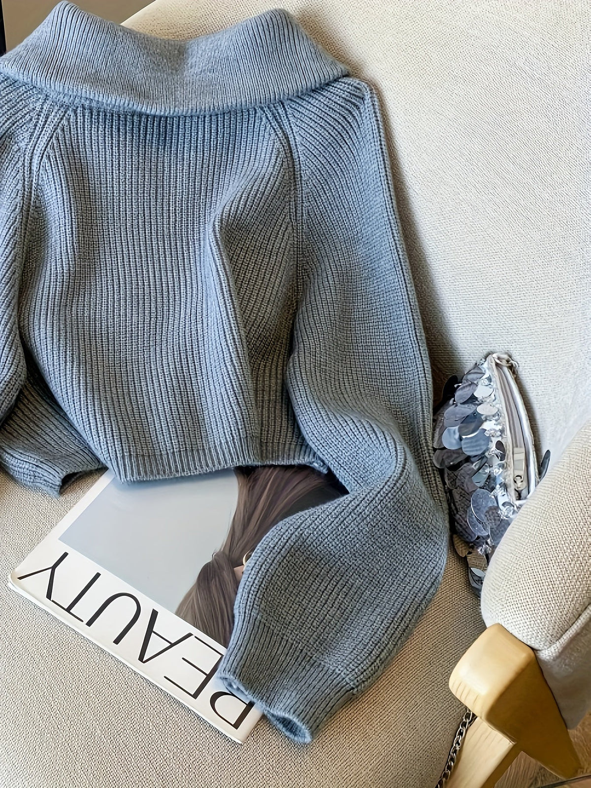 Lauretta | Gerippter Pullover mit Reißverschluss für Damen