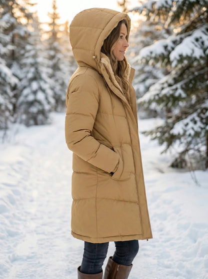 Metta | Winterjacke Damen Gesteppt mit Kapuze und Kordelzug