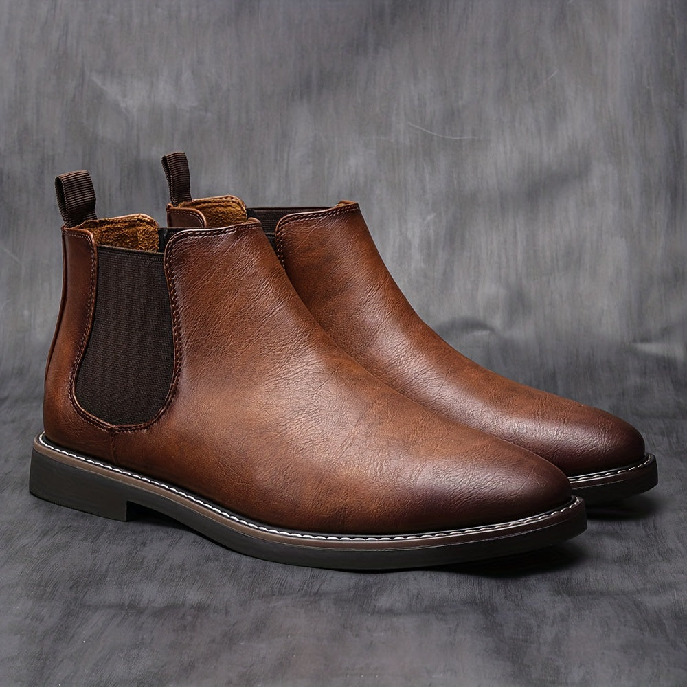 Marcel | Herren Chelsea Boots mit Schnürung und Blockabsatz, Braun