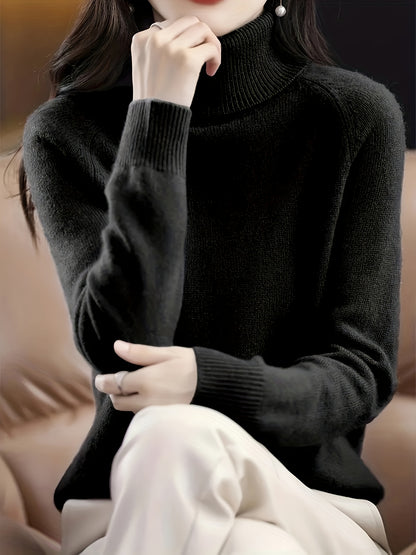 Rosalinde | Damen Rollkragenpullover mit geripptem Kragen