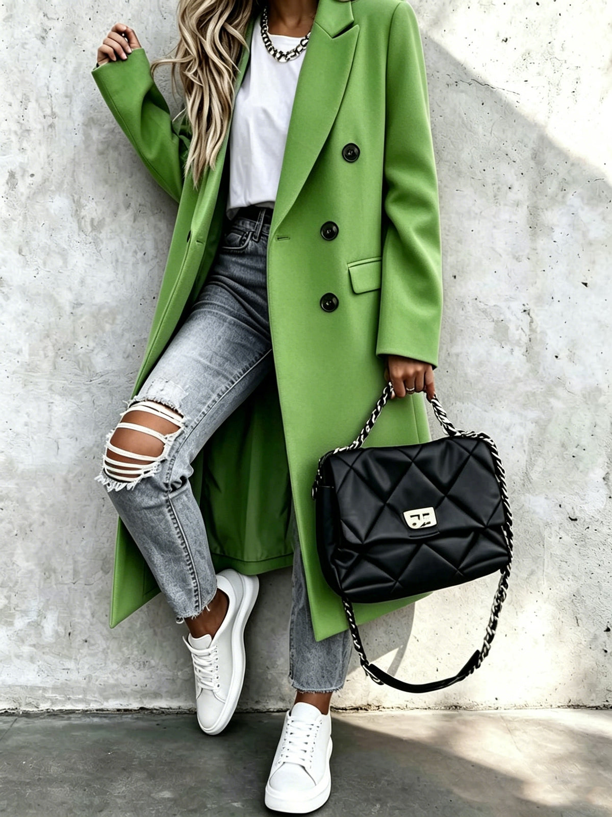 Caroline | Damen Zweireiher Trenchcoat 79,95 mit Reverskragen