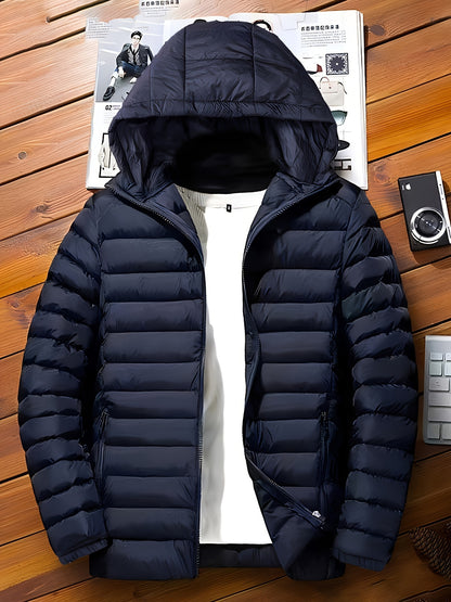 Marco | Herren Winterjacke Steppjacke mit Kapuze Reißverschluss
