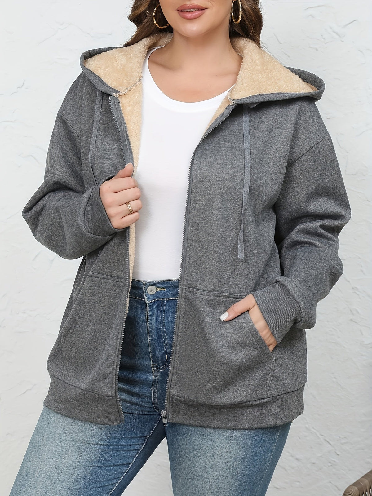 Leonie Kapuzenjacke mit Fellimitat-Kapuze für Damen