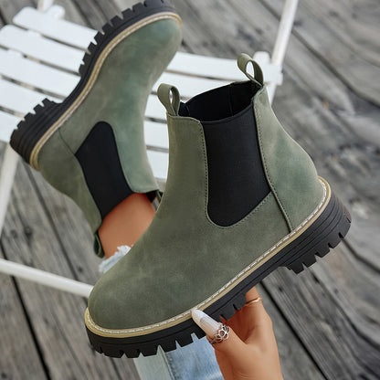 Barbara | Damen Chelsea Boots mit Plateausohle und Profilsohle
