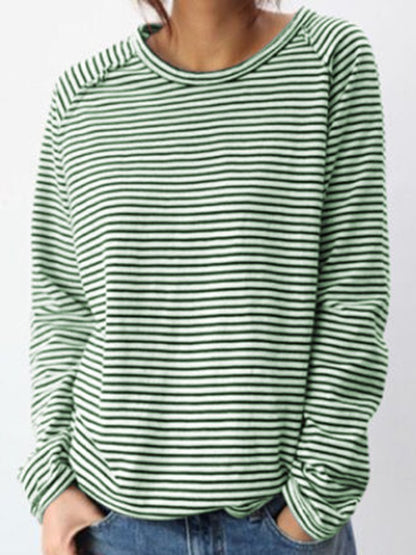 Renske | Gestreiftes Longsleeve Shirt mit Rundhals für Damen
