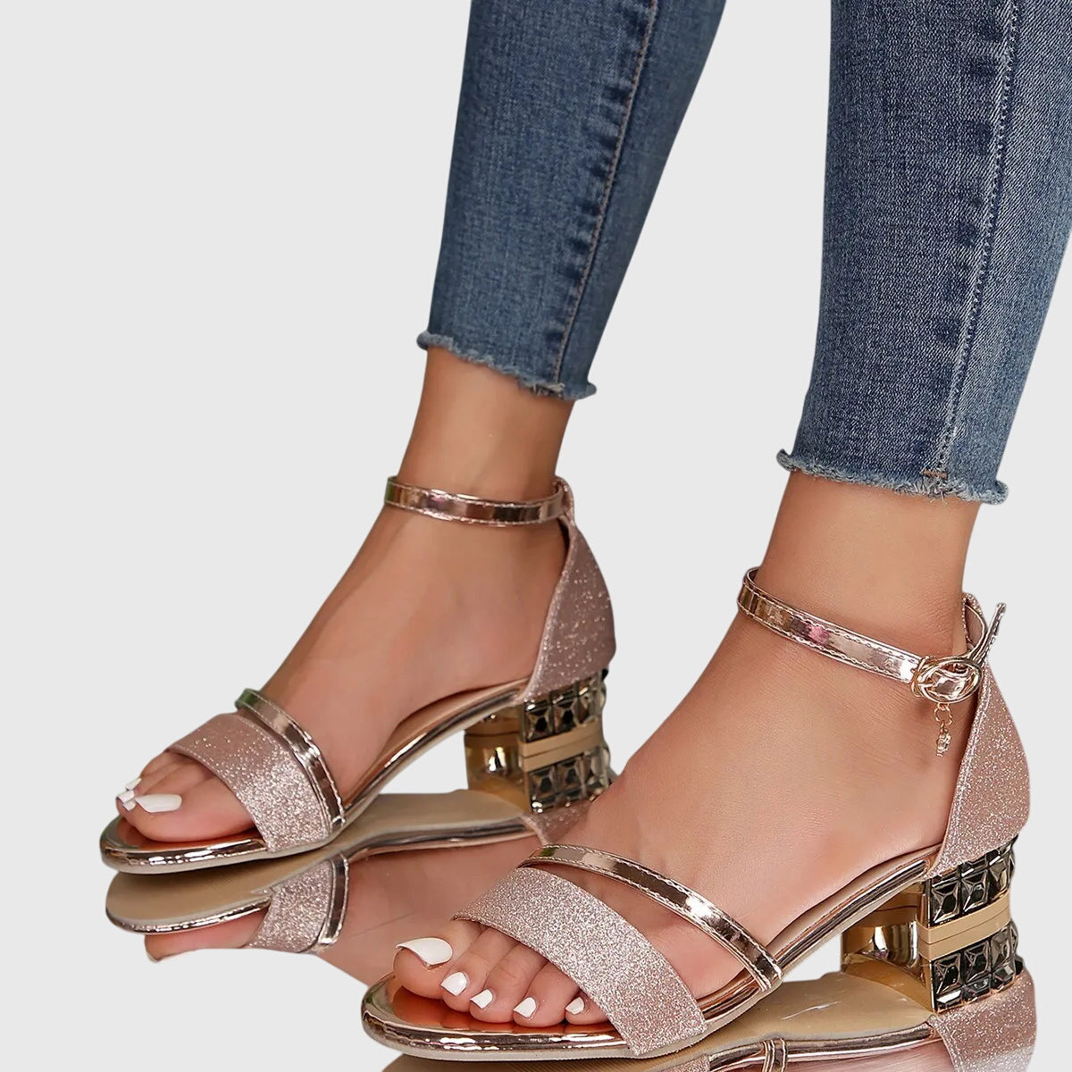 Rosalie | Sandalen mit Blockabsatz und Schnürung