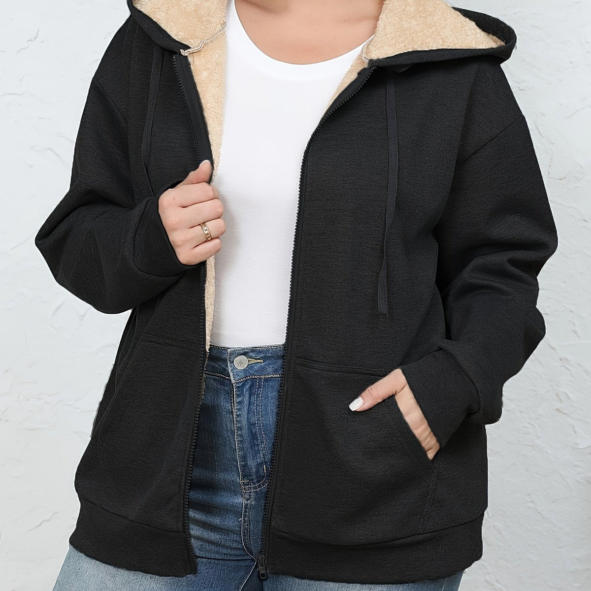 Leonie Kapuzenjacke mit Fellimitat-Kapuze für Damen