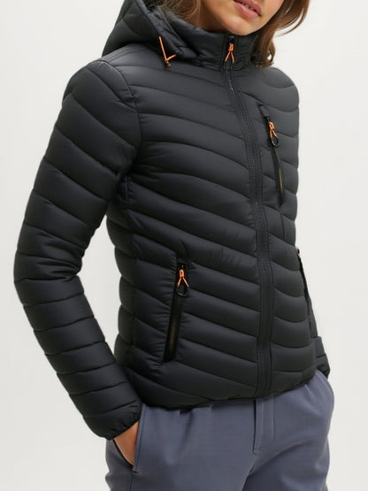 Cillian | Herren Steppjacke mit Kapuze und Stehkragen, Winterjacke
