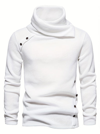 Emmanuel | Herren Strickpullover mit Knopfleiste Stehkragen