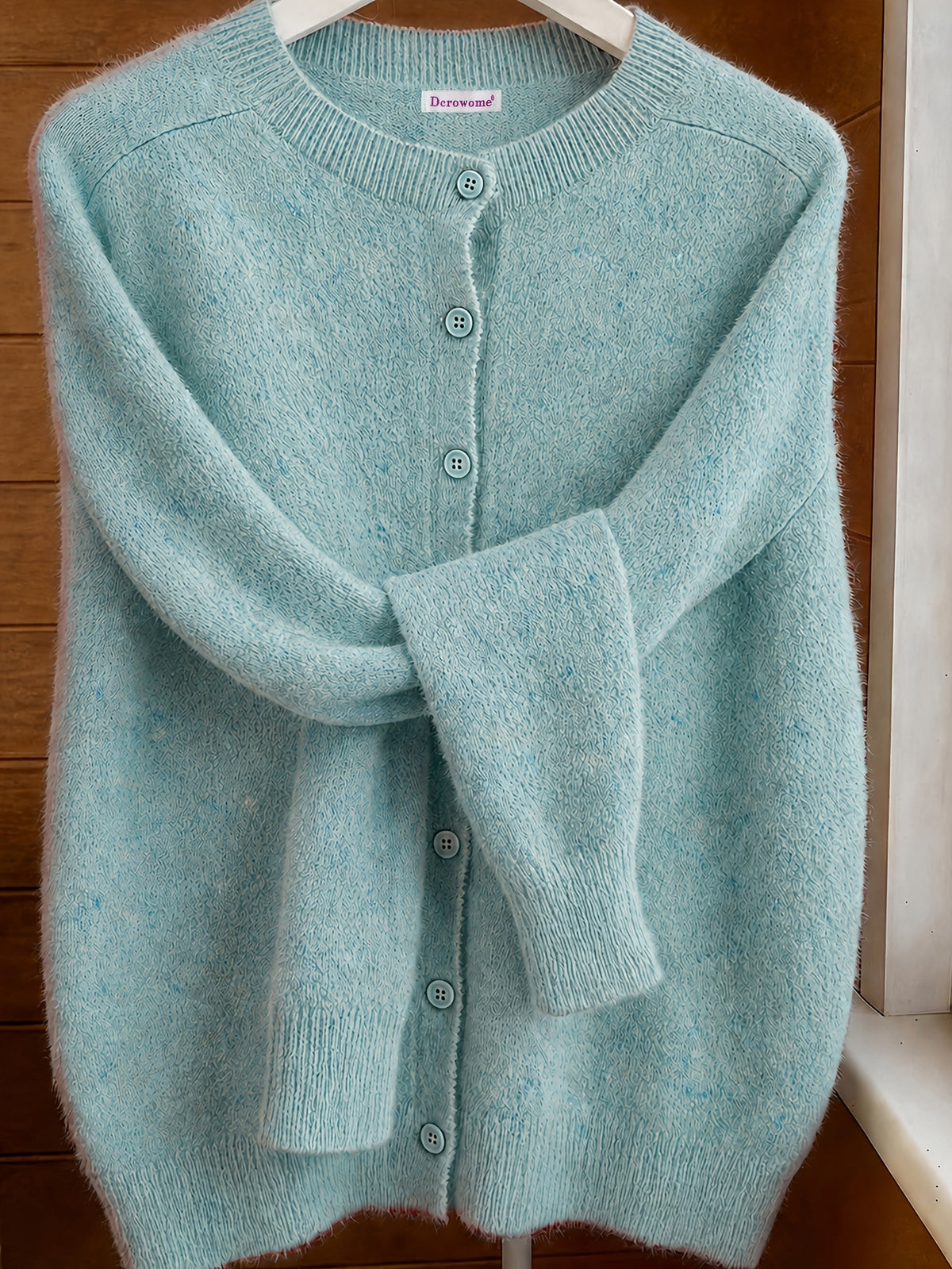 Elvira | Damen Strickjacke Cardigan Rundhalsausschnitt