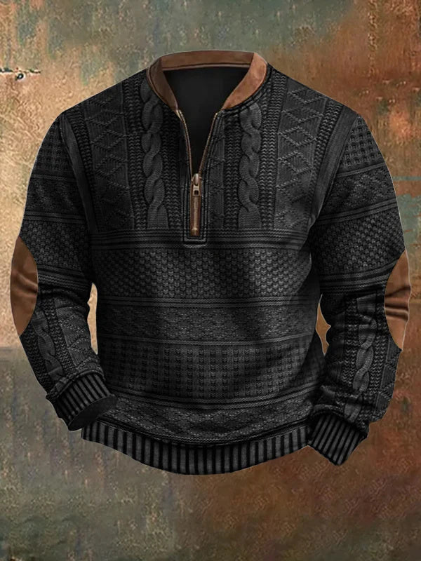 Levi | Herren Strickpullover mit Stehkragen und Reißverschluss