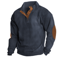 Mads | Herren Strickpullover mit Stehkragen und Knopfleiste