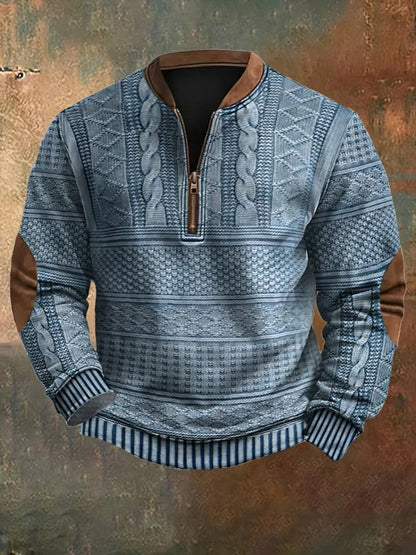 Levi | Herren Strickpullover mit Stehkragen und Reißverschluss