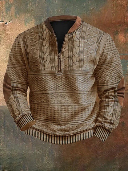 Levi | Herren Strickpullover mit Stehkragen und Reißverschluss