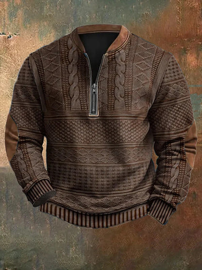 Levi | Herren Strickpullover mit Stehkragen und Reißverschluss
