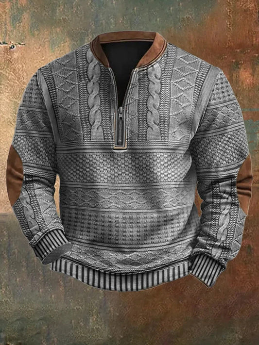 Levi | Herren Strickpullover mit Stehkragen und Reißverschluss