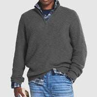 Liam | Herren Strickpullover mit Stehkragen und Reißverschluss