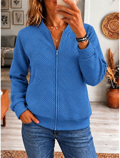 Estelle | Damen Bomberjacke mit Zopfmuster und Reißverschluss