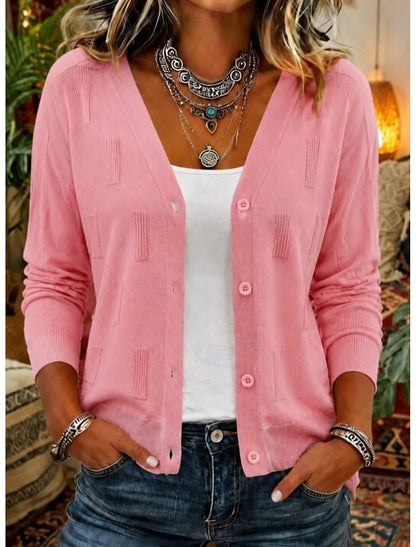 Marisol | Damen Cardigan mit Knopfleiste und V-Ausschnitt