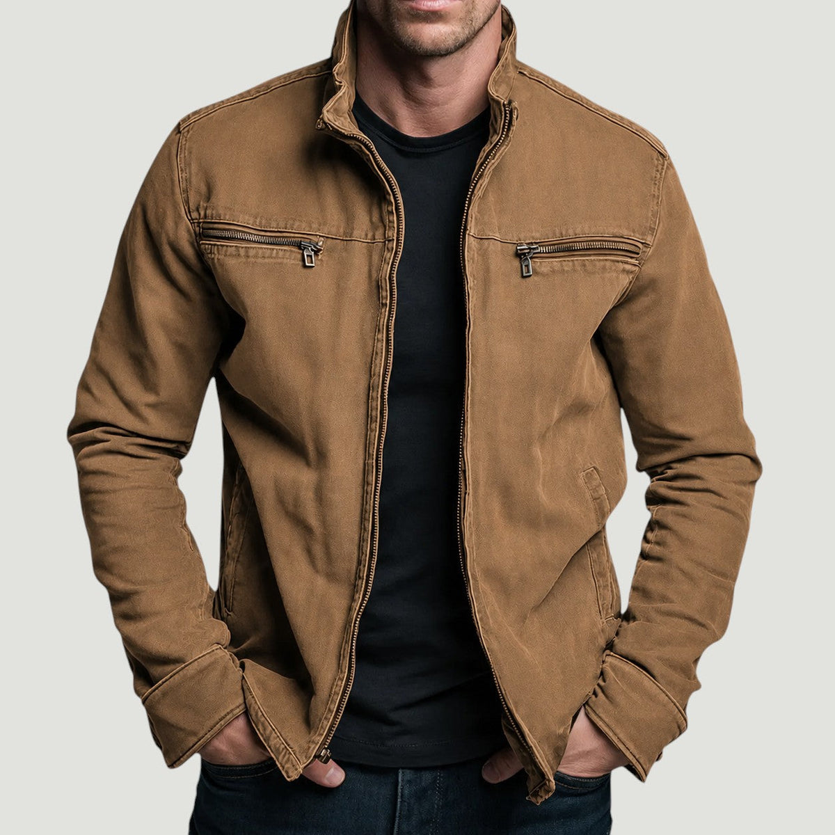 Rhys | Eleganter Herren Mantel mit Reißverschluss