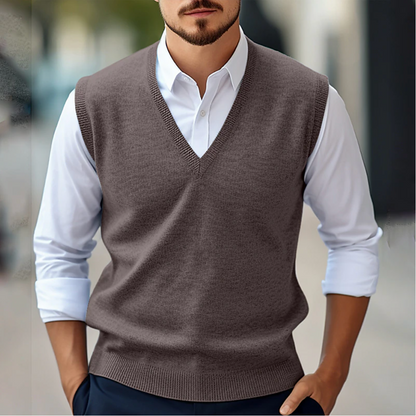 Henrik Gerippter Mouwloser Pullover V-Ausschnitt Herren
