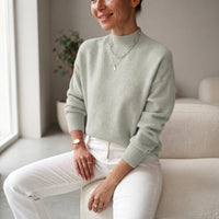 Elina | Damen Rollkragenpullover Rippstrick Langarm Alltag