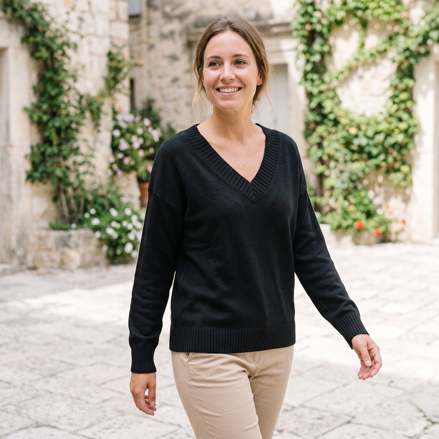 Talia | Damen Pullover V-Ausschnitt Lockere Passform