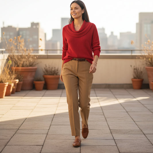 Bente | Damen Wasserfall-Pullover Lockere Passform