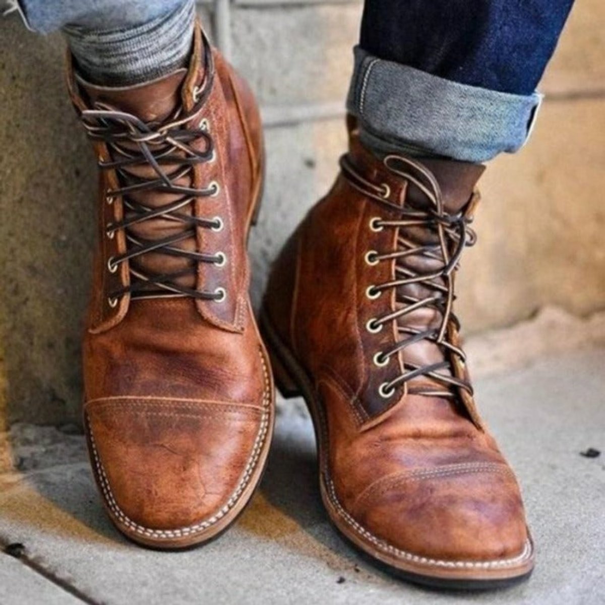 Vincent | Herren Schnürstiefel Robuste Gummisohle