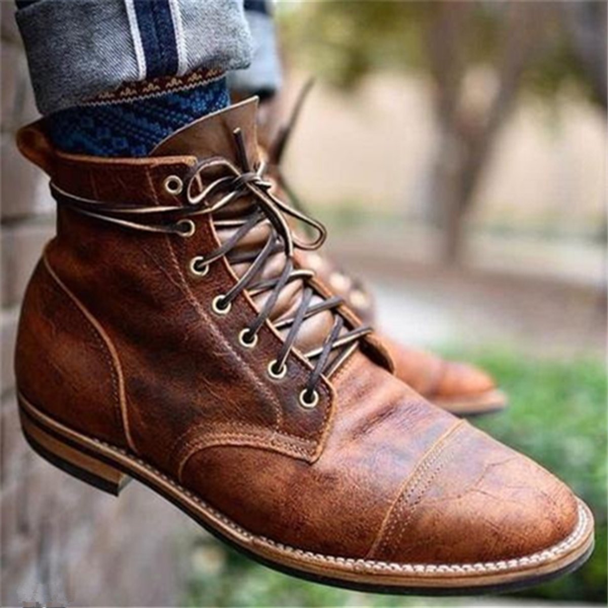 Vincent | Herren Schnürstiefel Robuste Gummisohle