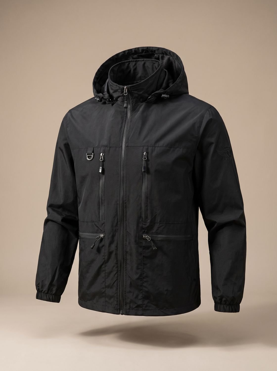Bruno | Herren Kapuzenjacke mit Reißverschluss und Taschen, Khaki