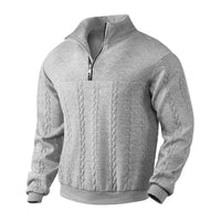Thijs | Herren Zopfstrick-Pullover mit Viertelreißverschluss