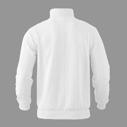 Thijs | Herren Zopfstrick-Pullover mit Viertelreißverschluss
