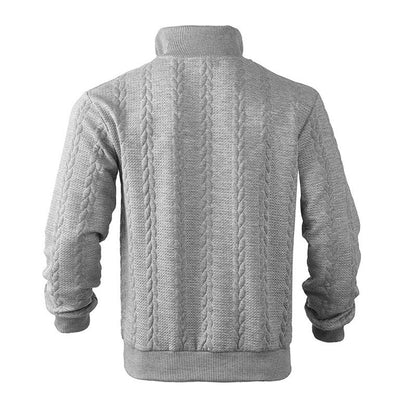 Thijs | Herren Zopfstrick-Pullover mit Viertelreißverschluss