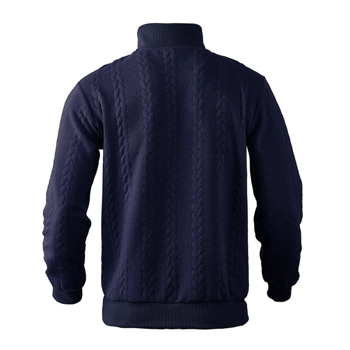 Thijs | Herren Zopfstrick-Pullover mit Viertelreißverschluss