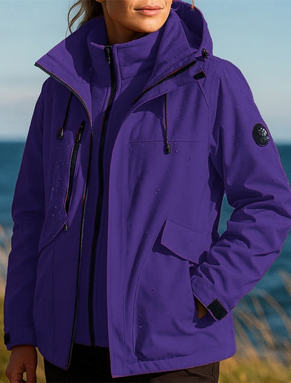 Felicia | Winterjacke Damen 3-in-1 mit Kapuze Fleece-Innenjacke