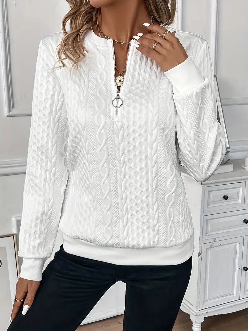 Sofie | Eleganter Pullover mit Reißverschluss-Kragen