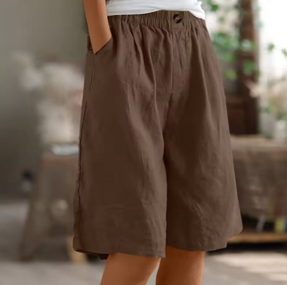 Sina | Damen Shorts Relaxed-Fit High-Waist Knielang