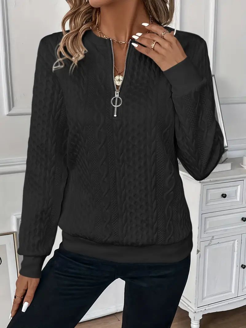 Sofie | Eleganter Pullover mit Reißverschluss-Kragen