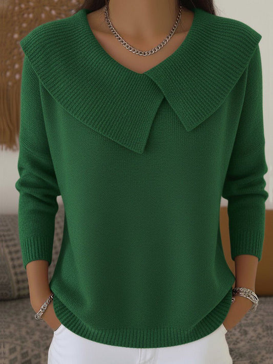 Birgit | Damen Pullover Asymmetrischer Kragen Elegant