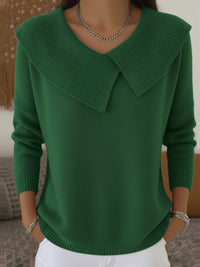 Birgit | Damen Pullover Asymmetrischer Kragen Elegant