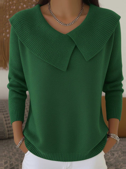 Birgit | Damen Pullover Asymmetrischer Kragen Elegant