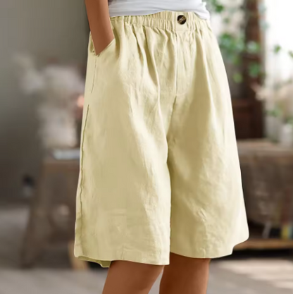 Sina | Damen Shorts Relaxed-Fit High-Waist Knielang