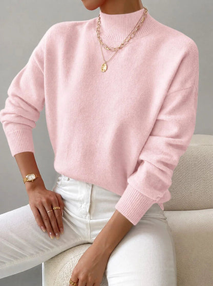 Ava | Dame Rollkragenpullover Gerippt Strick Langarm
