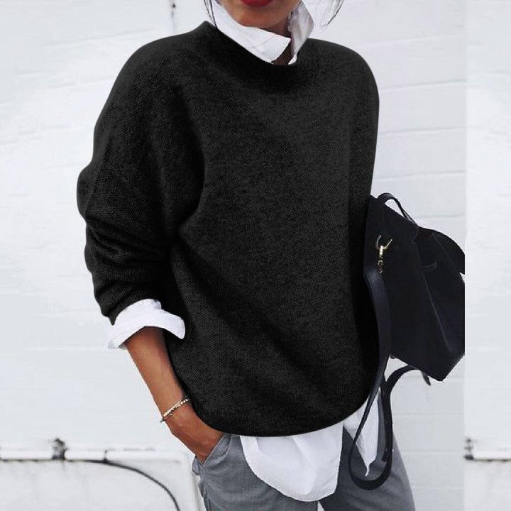 Vinja | Damen Pullover Rundhals Lockere Passform Winter