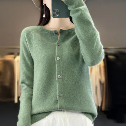 Selina | Damen Cardigan Relaxed-Fit Knopfleiste V-Neck