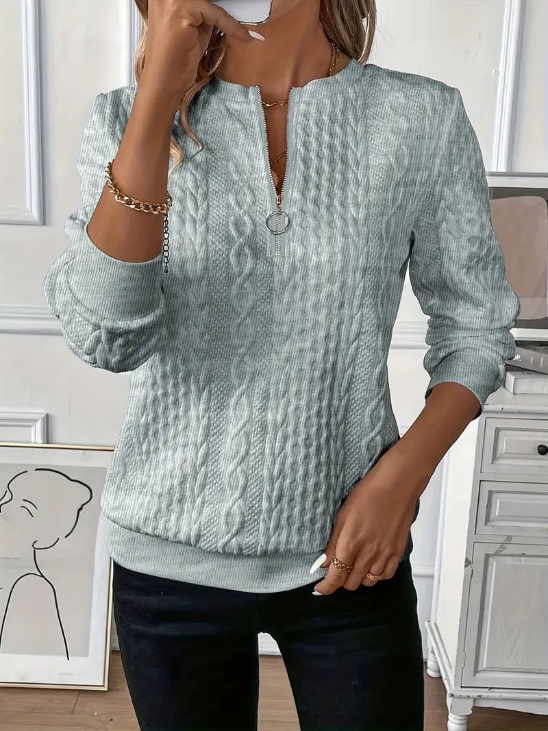 Sofie | Eleganter Pullover mit Reißverschluss-Kragen